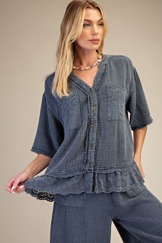 Phases Top Smoke by Easel Shirts & Tops Easel