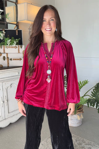Maggie Top Raspberry by Umgee Shirts & Tops Umgee