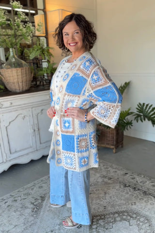 Heather Cardigan Blue by POL Clothing Cardigan Pol Clothing