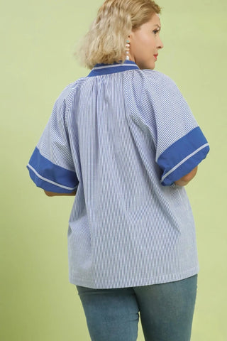 Dempsey Top Blue by Umgee Shirts & Tops Umgee
