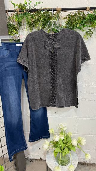 Certainly Top Ashed Black Shirts & Tops J Her
