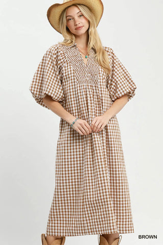 Harrison Long Dress Brown by Umgee Dresses Umgee