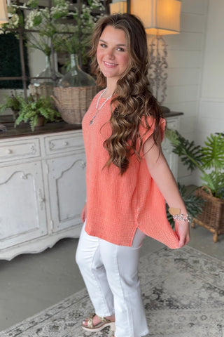 Cozy Days Top Coral Shirts & Tops Zenana