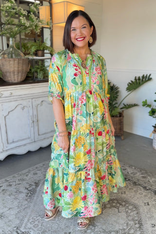 Sweet Gardens Dress Green by Umgee Dresses Umgee