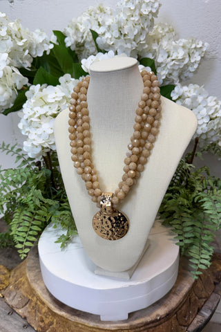Bria Necklace Beige/Gold