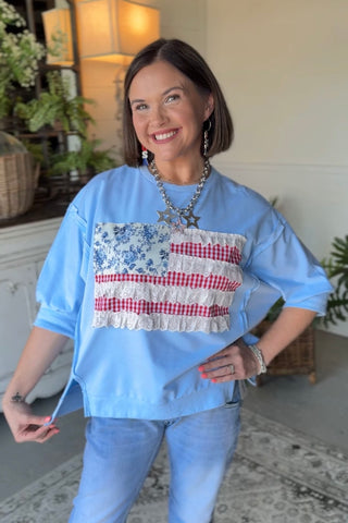 Resolute Top Lt Blue Shirts & Tops Bibi