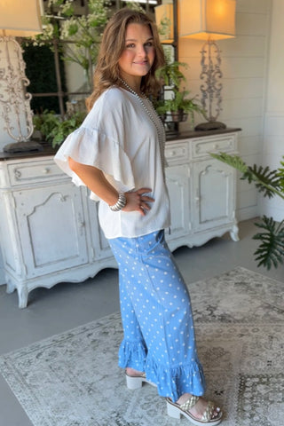 Domino Pants Lt Denim Pants Vine & Love