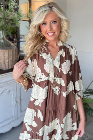 Tiana Long Dress Brown by Umgee