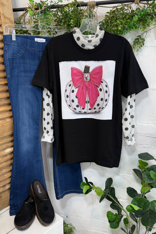 Girly Pumpkin Tee Black
