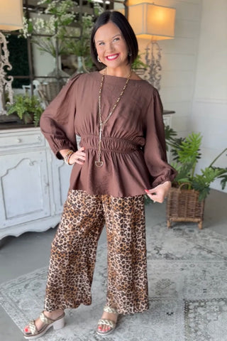 Cheetah Girl Pants Latte by Umgee RESTOCK Soon Pants Umgee