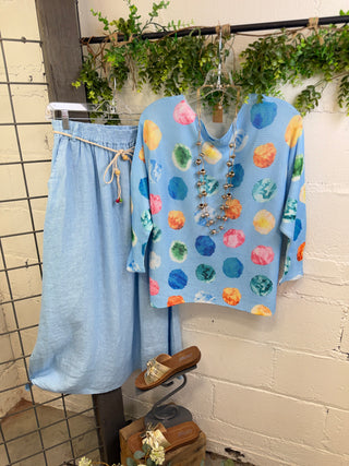 On the Dot Sweater Blue OHLALA