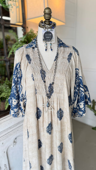 Jennings Long Dress Navy by Umgee