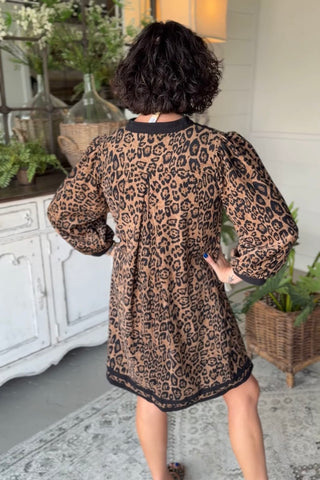 Frisky Feline Dress Taupe by Umgee