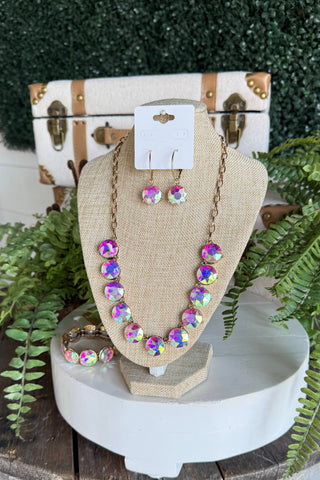 Bedazzled Earrings Gold AB Earrings Accessories To Go