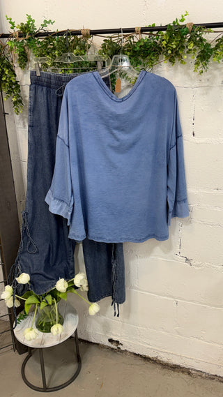 Denisha Top Blue Shirts & Tops MuMu