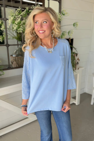 Vivie Light Blue Shirts & Tops MuMu/JY