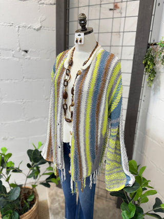 Line Up Lime/Mocha sweater Easel