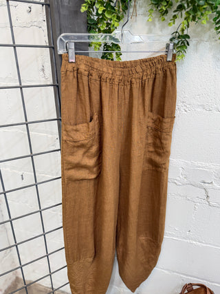 Santa Rosa Linen Pants Chocolate