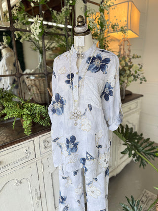 Oceanside Linen Top White Top S F Moda