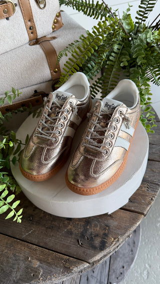 Heads Up Sneakers Gold Metallic by Corky’s
