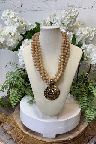 Bria Necklace Beige/Gold