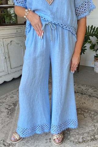 Virginia Linen Pants Lt Blue Pants Allison