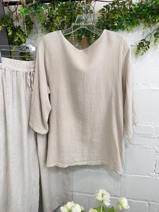 Aneesa Top Sand Shirts & Tops Sole Luna