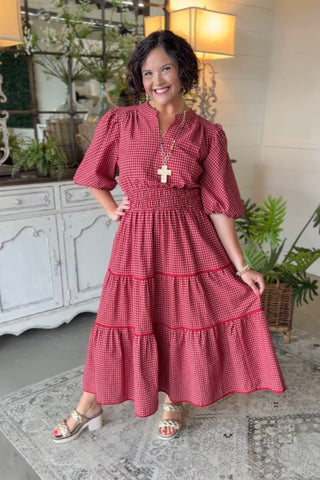Taylor Long Dress Crimson by Umgee Dresses Umgee