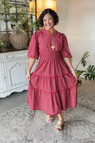 Taylor Long Dress Crimson by Umgee Dresses Umgee