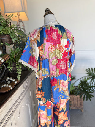 Dahlia Top Blue Mix by Umgee Shirts & Tops Umgee