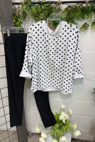 Lyric White/Black Shirts & Tops YOLLY