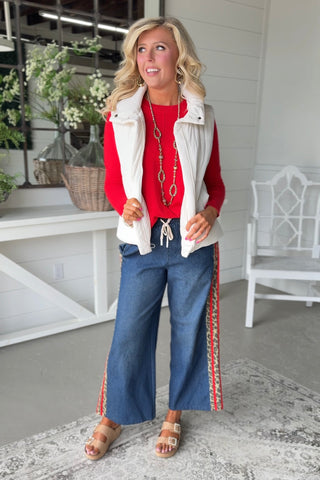 Sideview Jeans Dark Denim/Red RESTOCK Soon jeans Jodifl