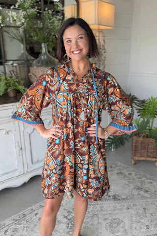 Durango Dress Brown Mix by Umgee S / Brown Mix