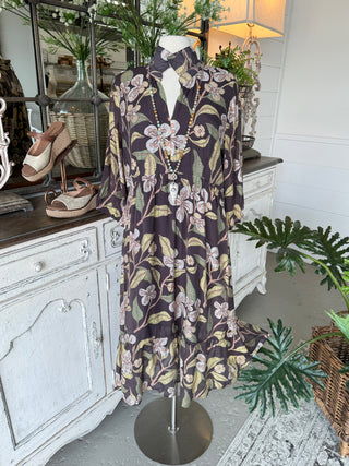 Sharon Long Dress Brown by Umgee Dresses Umgee