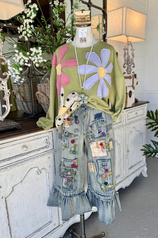 Emberly Pants Denim Pants Blue Velvet