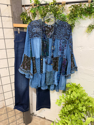 Gypsy Top Blue Shirts & Tops Young Threads