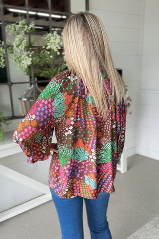 Harvest Garden Brown Mix by Umgee Shirts & Tops Umgee