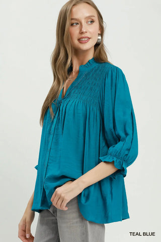 Wagner Top Teal by Umgee Shirts & Tops Umgee