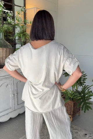 Hey Girl Linen Top Natural Shirts & Tops Miss Coco