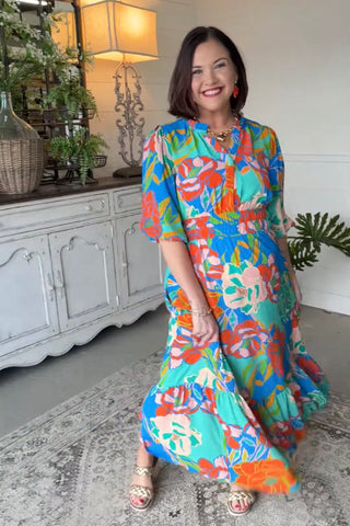 Sylvia Long Dress Ocean