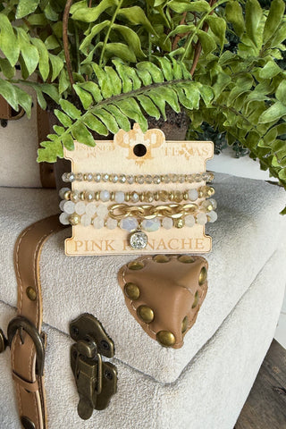 Sedona Bracelet Set White by Pink Panache