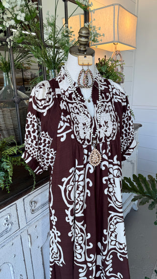 Distinction Long Dress Brown by Gigio