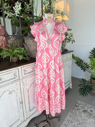 Maria Midi Dress Peony by Umgee