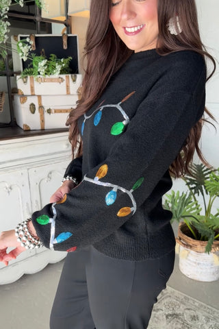 Light Me Up Sweater Black Sweater Staccato