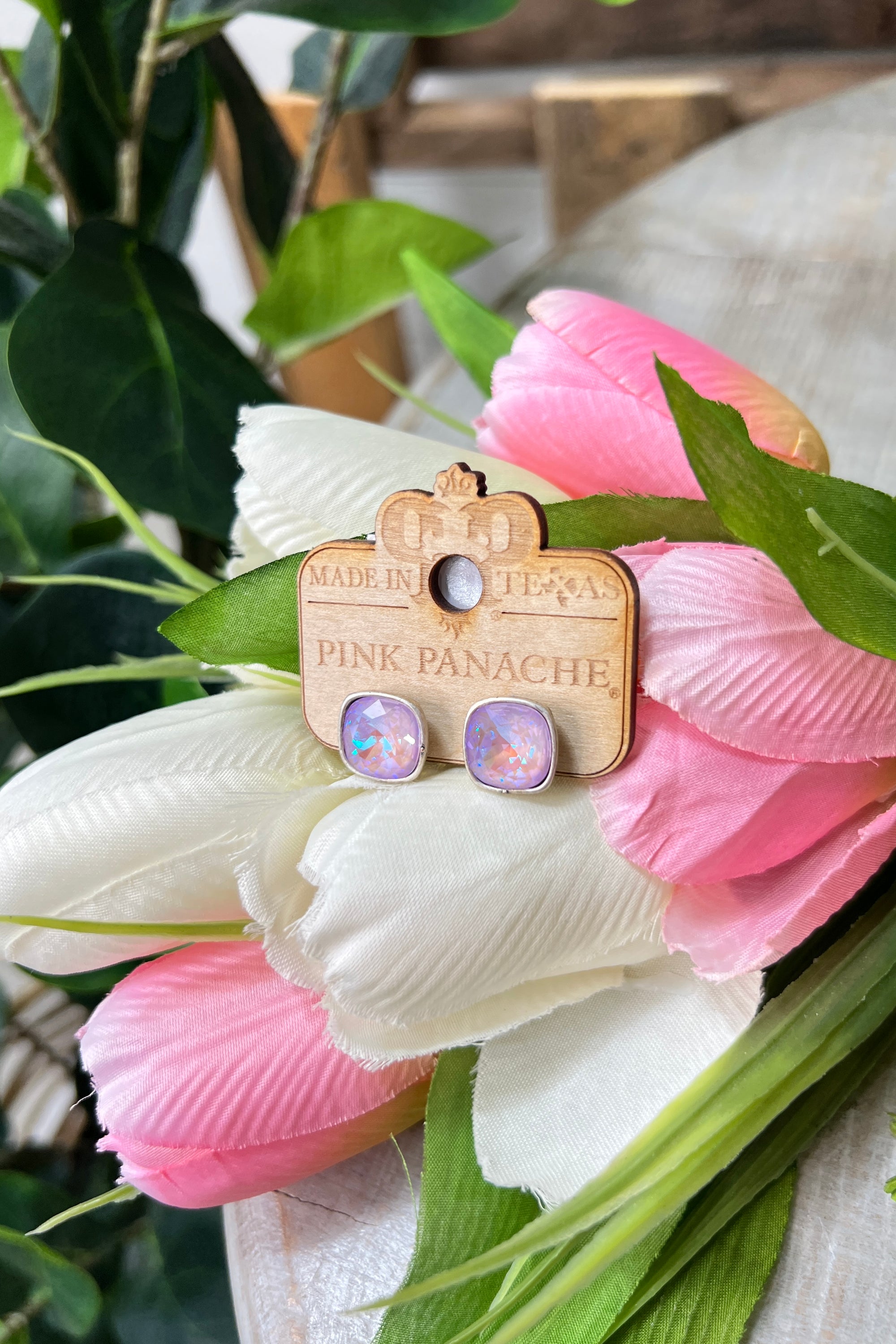 Glow Earrings  Pink Panache Silver/Lavender  