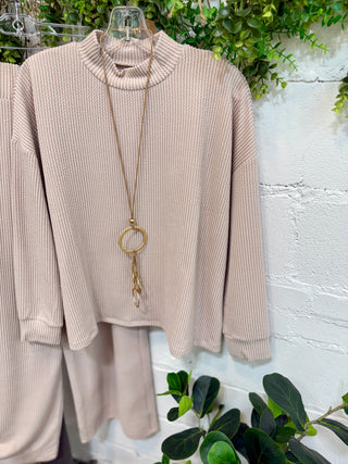 Pose Pant Set Beige Top & Pant Set Zenana