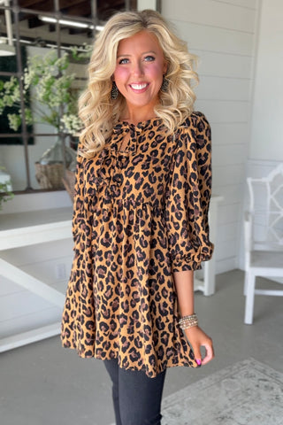 Posh Kitty Dress Taupe/Leopard Dresses Jodifl