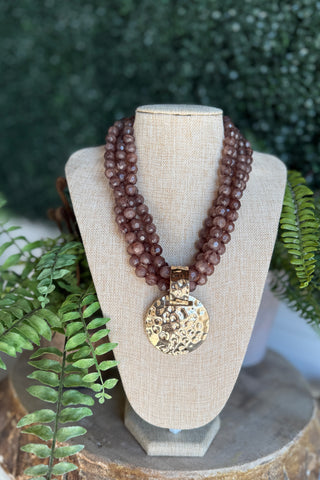 Bria Necklace Brown/Gold Necklaces Wona Trading