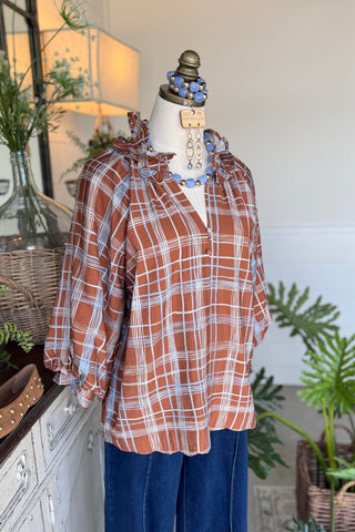 Evans Top Brown by Umgee Shirts & Tops Umgee