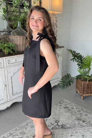 London Bow Dress Black by Glam Glam